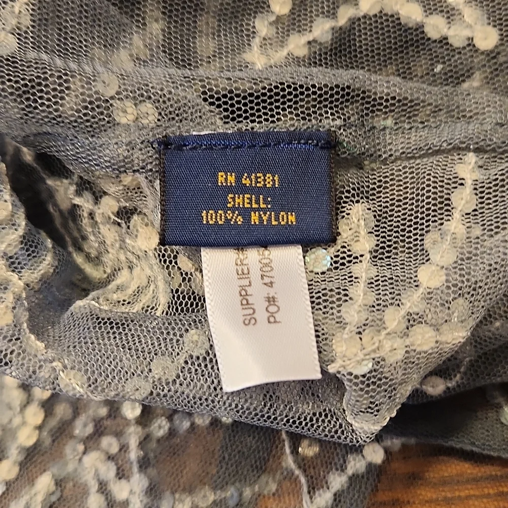 NWT STUNNING POLO RALPH LAUREN BLUE LABLE SHEER SEQUIN DRESS/ TUNIC - Picture 11 of 16